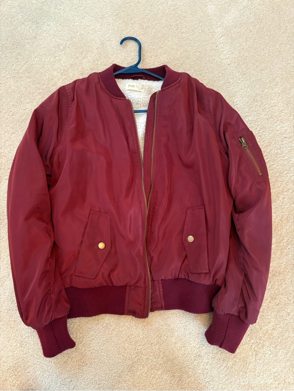 Joe Fresh Maroon Women's Bomber Jacket
